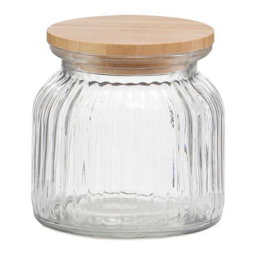 [000015210] BOTE COCINA VIDRIO BAMBÚ 600ml MS72136 ANDREA HOUSE