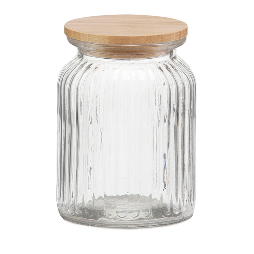 [000015366] BOTE COCINA VIDRIO BAMBÚ 1000ml MS72137 ANDREA HOUSE