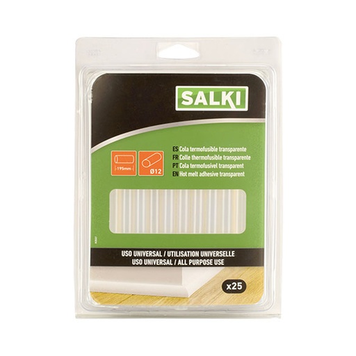 [000015380] BARRAS DE COLA PARA USO UNIVERSAL Ø12x195mm TRANSPARENTE 430357 SALKI