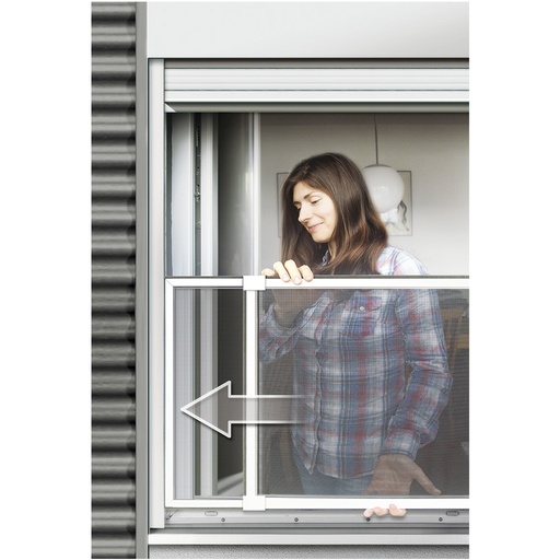 [000015397] MOSQUITERA CON MARCO EXTENSIBLE BLANCO MEDIDAS: 50x75-142cm