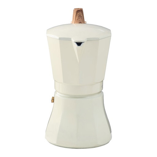 [000015782] CAFETERA DE ALUMINIO DE DE 6 TAZAS MOD: "PETRA" COLOR CREMA OROLEY