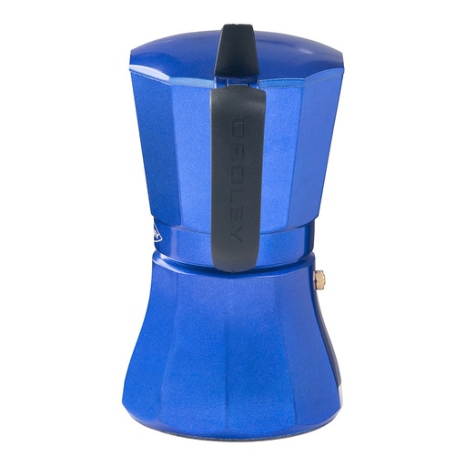 [000015790] CAFETERA DE ALUMINIO DE 6 TAZAS MOD: "PETRA" COLOR AZUL OROLEY