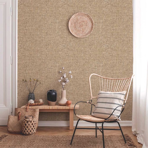 [000016123] ROLLO PAPEL PINTADO ALTA CALIDAD TEXTURA RAFIA BLANCO 0,53x10m 2059-1 ICH
