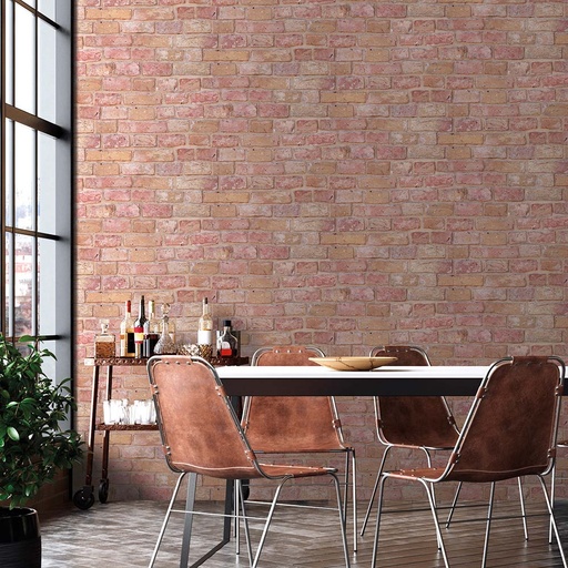 [000016135] ROLLO PAPEL PINTADO ALTA CALIDAD LADRILLO ROJO 0,53x10m 2603-6 ICH