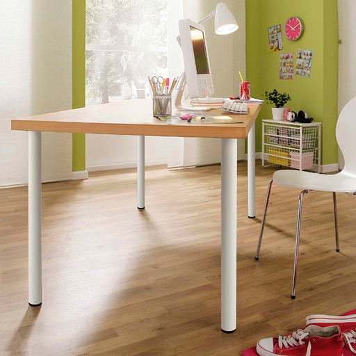 [000016421] PATA REGULABLE CILÍNDRICA DE ACERO EN COLOR BLANCO MOD.406G. ALTURA 71cm REI