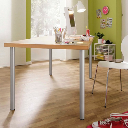 [000016469] PATA REGULABLE CILÍNDRICA DE ACERO EN COLOR ALUMINIO MOD.406G. ALTURA 71cm REI