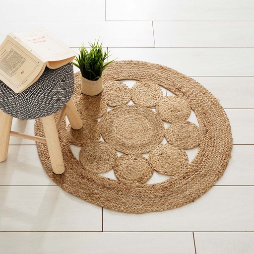 [000016545] ALFOMBRA CALADA DE YUTE Ø80cm