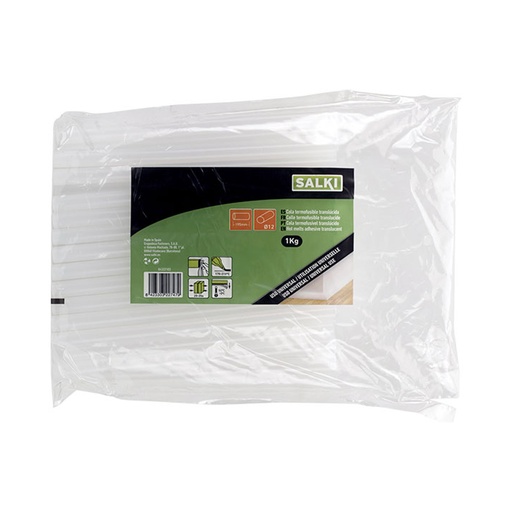 [000016652] BARRAS DE COLA PARA USO UNIVERSAL Ø12x195mm TRANSLÚCIDA 4322103 SALKI