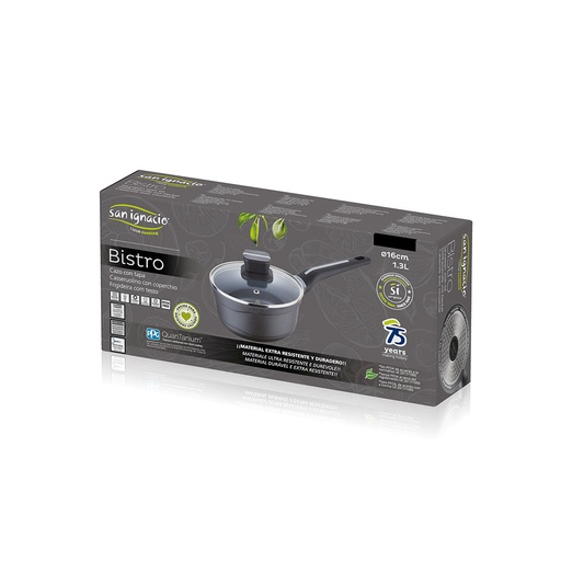 [000016839] CAZO Ø16x8.0cm ALU FUNDIDO IND C/TAPA BISTRO GREY SG6424 SAN IGNACIO