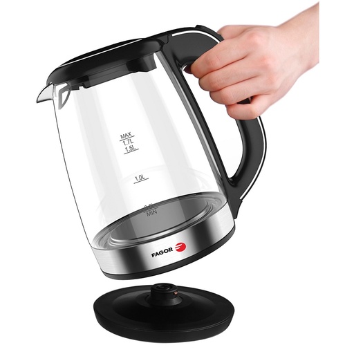 [000016931] HERVIDOR DE AGUA 2000W 1,7 l  NEGRO FAGOR  Ø14,5x24cm