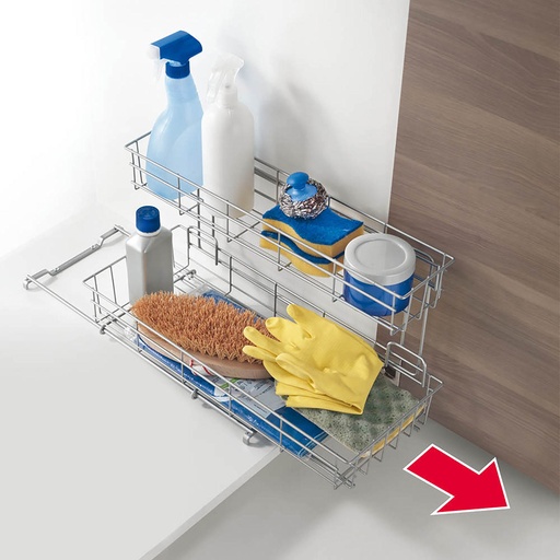 [000017113] ORGANIZADOR DESLIZANTE PARA PRODUCTOS DE LIMPIEZA 'LIMPIO' 20x50x28cm METALTEX