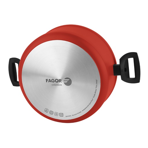 [000017161] OLLA MAXIMA+TAPA ROJA ALUMINIO 3004 FAGOR Ø20x10cm
