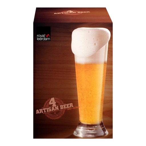 [000017234] PACK 4 VASOS ALTOS DE CERVEZA DE CRISTAL 37cl