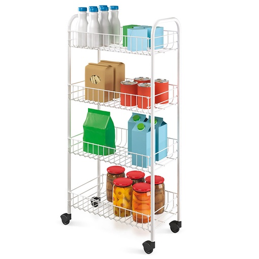 [000017303] CARRO MULTIUSO 4 ESTANTES 41x23x84cm METALTEX