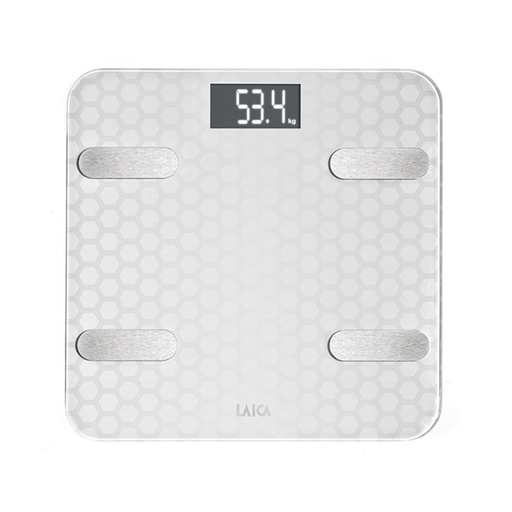 [000017393] BASCULA BLUETOOTH Y CALCULO DE LA COMPOSICIÓN CORPORAL SMART COLOR BLANCO 180kg PS7011 LAICA