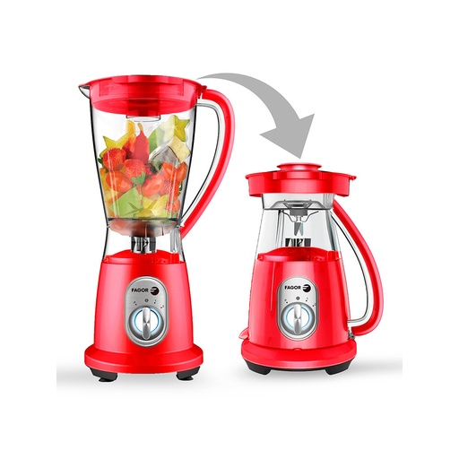 [000017528] BATIDORA DE VASO 600W COLOR ROJO FAGOR  Ø17x41cm