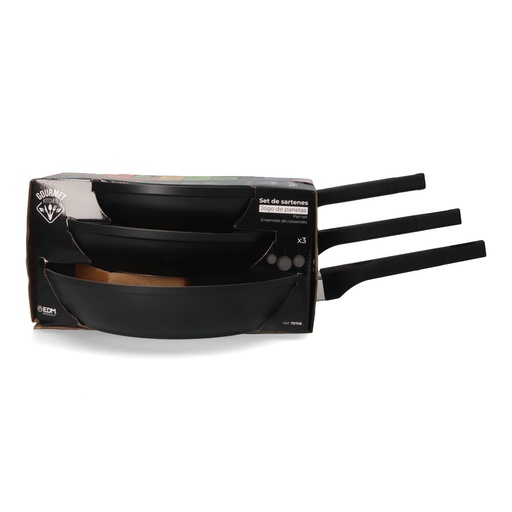 [000017791] SET DE 3 SARTENES ANTIADHERENTES "PROFESSIONAL LINE" EDM
