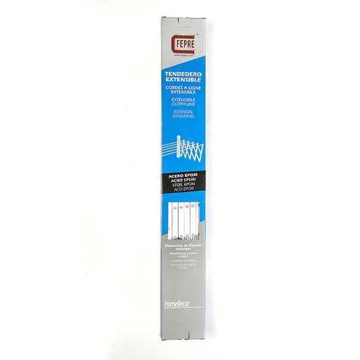 [000017821] TENDEDERO ACERO EPOXI DE 80cm BLANCO