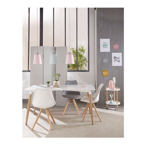 [000017857] MESA DE COMEDOR BLANCA COL. "ROKA" 150x80x74cm
