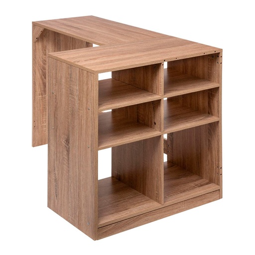 [000017903] ESCRITORIO DE MADERA CON ALMACENAJE COLOR NATURAL 110x75x69cm