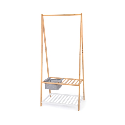 [000018263] COLGADOR BAMBU CON REPISA PARA ZAPATOS Y BANDEJA 70x45x160cm