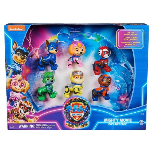 [000019312] Paw patrol set de figuras de la pelicula mighty 6 unidades. 22,86x30,48x6,1cm