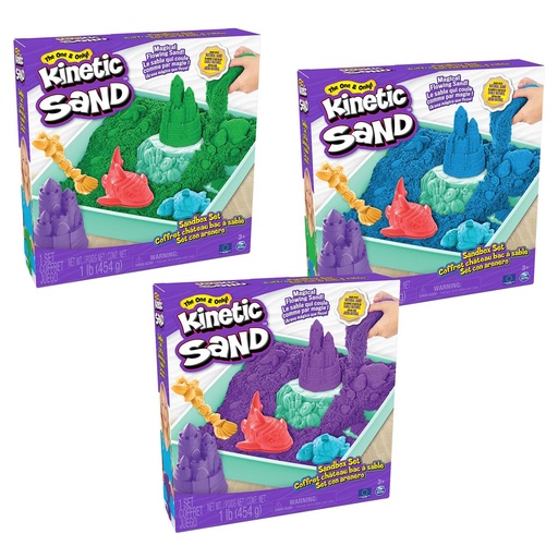 [000019320] Kinetic sand arena moldeable morado, azul o verde mod sdos 26,9x28,3x6,35cm - Modelos surtidos