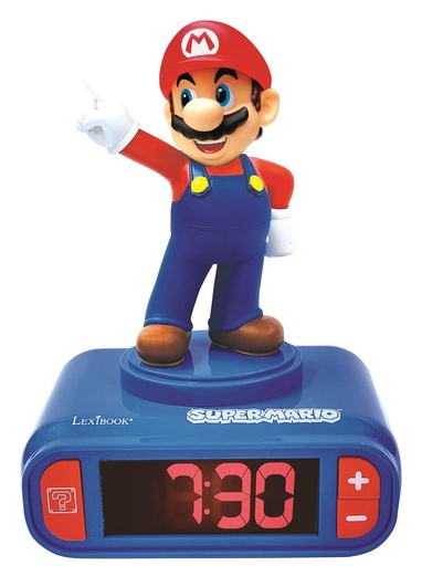 [000019439] Despertador digital Super mario 3D. Con efectos de sonido. 15x10x20cm