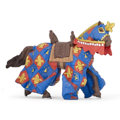 [000019524] Figura Blue horse fleur de lys 15X6X9CM