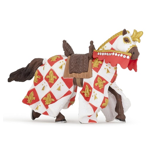 [000019526] Figura White horse fleur de lys 15X6X9CM