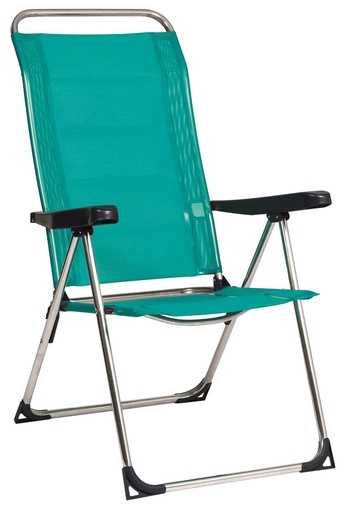 [000021011] Silla playa aluminio multiposición color verde 72x65x65 cm