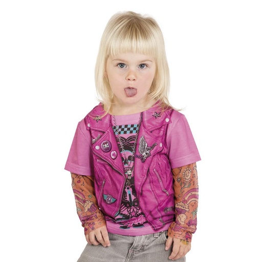[000021148] Disfraz infantil Camiseta con Tatuajes para NiÃ±a - Talla 02 (2 años)