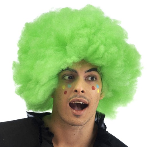 [000021534] Peluca Afro Verde