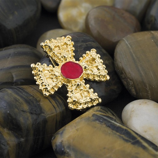 [000021598] Broche Cruz Oro