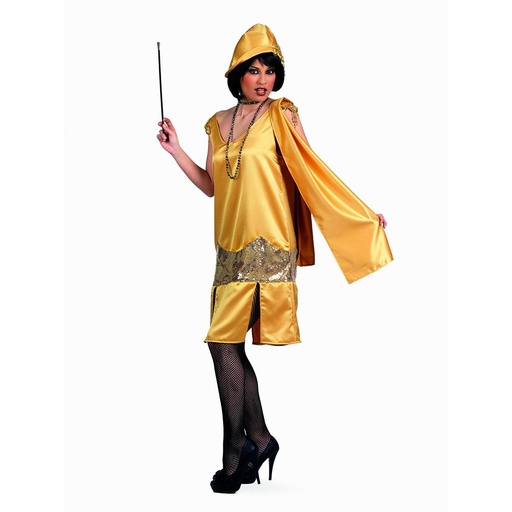 [000021620] Disfraz Adulto Charleston Oro - Talla S