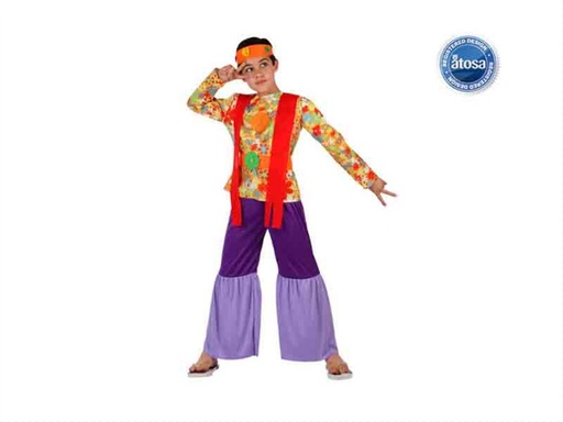 [000021684] DISFRAZ INFANTIL DE HIPPIE NIÑO TALLA 4  (10/12 AÑOS)