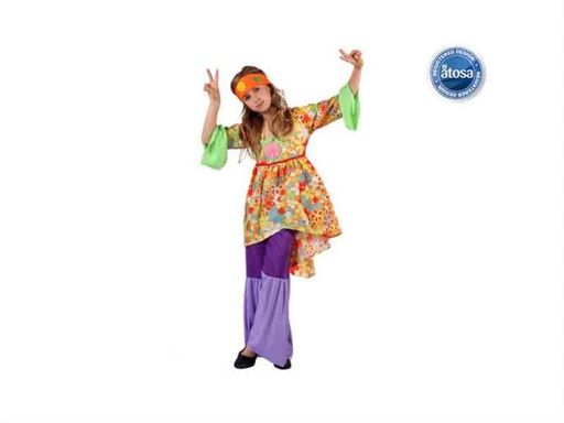 [000021685] DISFRAZ INFANTIL DE HIPPIE NIÑA TALLA 2 (5/6 AÑOS)