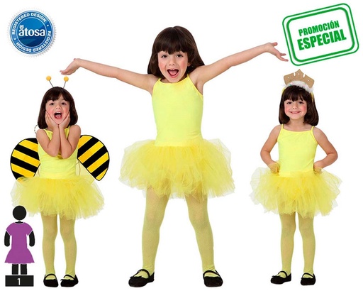 [000021724] DISFRAZ INFANTIL DE BAILARINA AMARILLO NIÑA TALLA 3 (7/9 AÑOS)