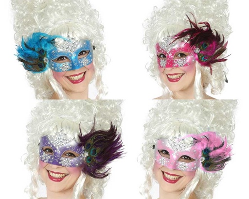 [000021728] MASCARA CARNAVAL 4 SURTIDOS 26X8X8 - Modelos surtidos