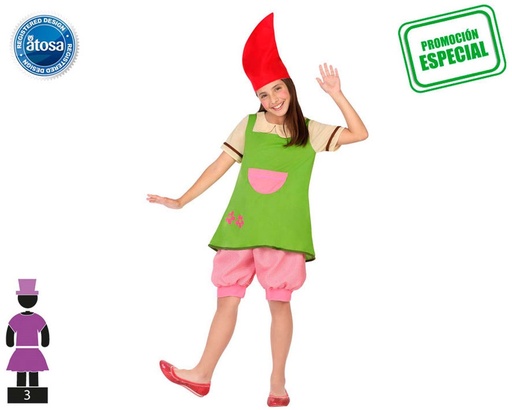 [000021750] DISFRAZ INFANTIL DUENDE NIÑA TALLA 4 (10/12 AÑOS)