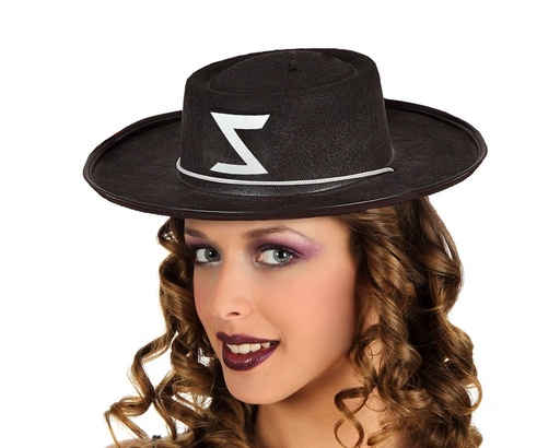 [000021759] SOMBRERO NEGRO HEROE ENMASCARADO ADULTO