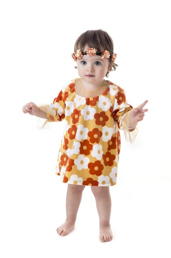 [000021878] Disfraz Bebe Hippie Vestido 1-2 Años