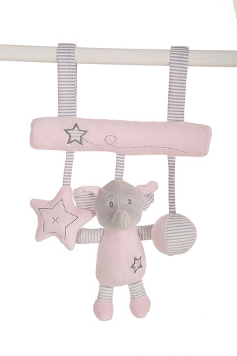 [000022367] Colgador Peluche Elefante Rosa  25 Cm