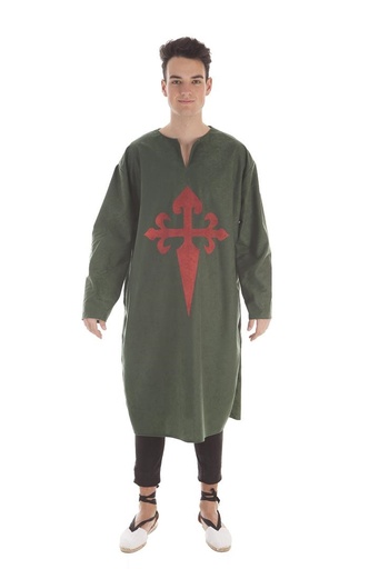 [000023530] Disfraz Adulto  Túnica Antelina Verde Estampada T-Xl Talla Xl