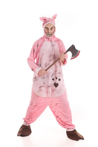 [000023721] Disfraz Adulto Cerdito Zombie+Maquillaje Halloween Talla M/L