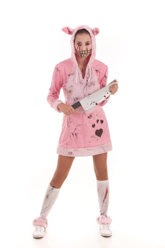 [000023722] Disfraz Adulto Cerdita Zombie+Maquillaje Halloween Talla M/L