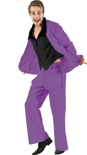 [000023959] Disfraz Adulto  Traje Chaqueta Lila T-L Talla L
