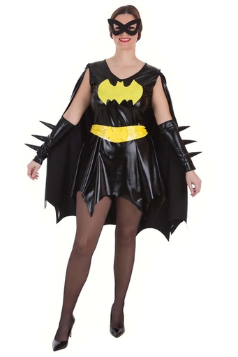 [000023976] Disfraz Adulto Talla S Vestido Super Heroína Negro T-S