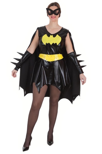 [000023977] Disfraz Adulto  Vestido Super Heroína Negro T-M Talla M
