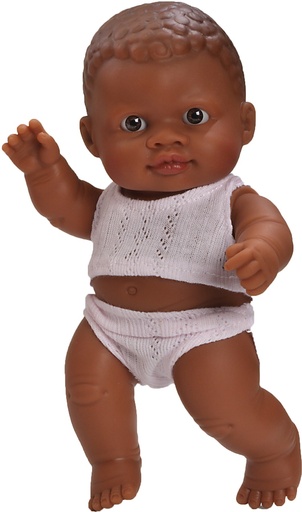 [000024112] Muñeca Peque Negrito Pijama Blanco Bolsa 21 Cm - Modelos surtidos